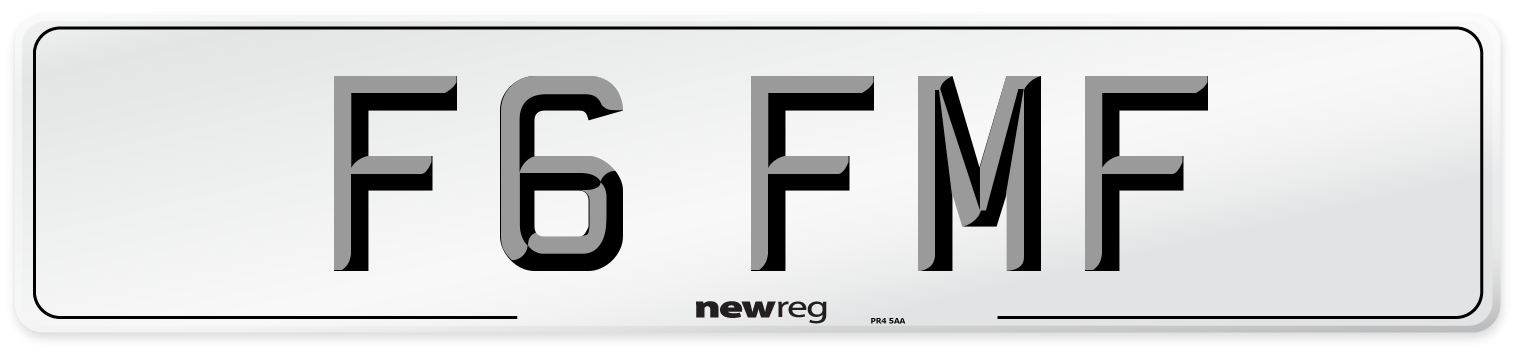 F6 FMF Number Plate from New Reg
